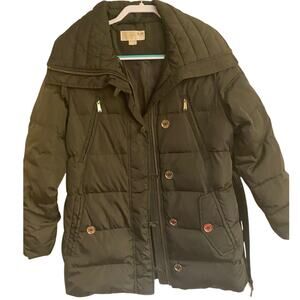 Michael Kors Brown Jacket with Belt Size L Traditional Warm Quality Cozy
